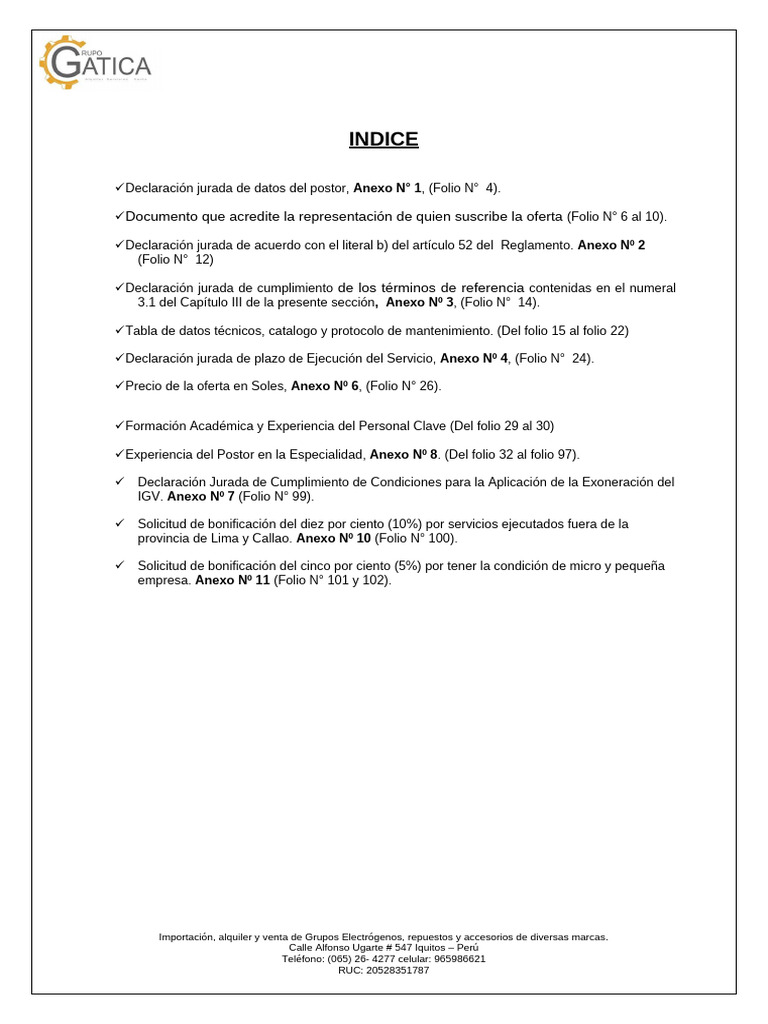 Oferta Gatica LP #13 Cat 3512 Contamana | PDF