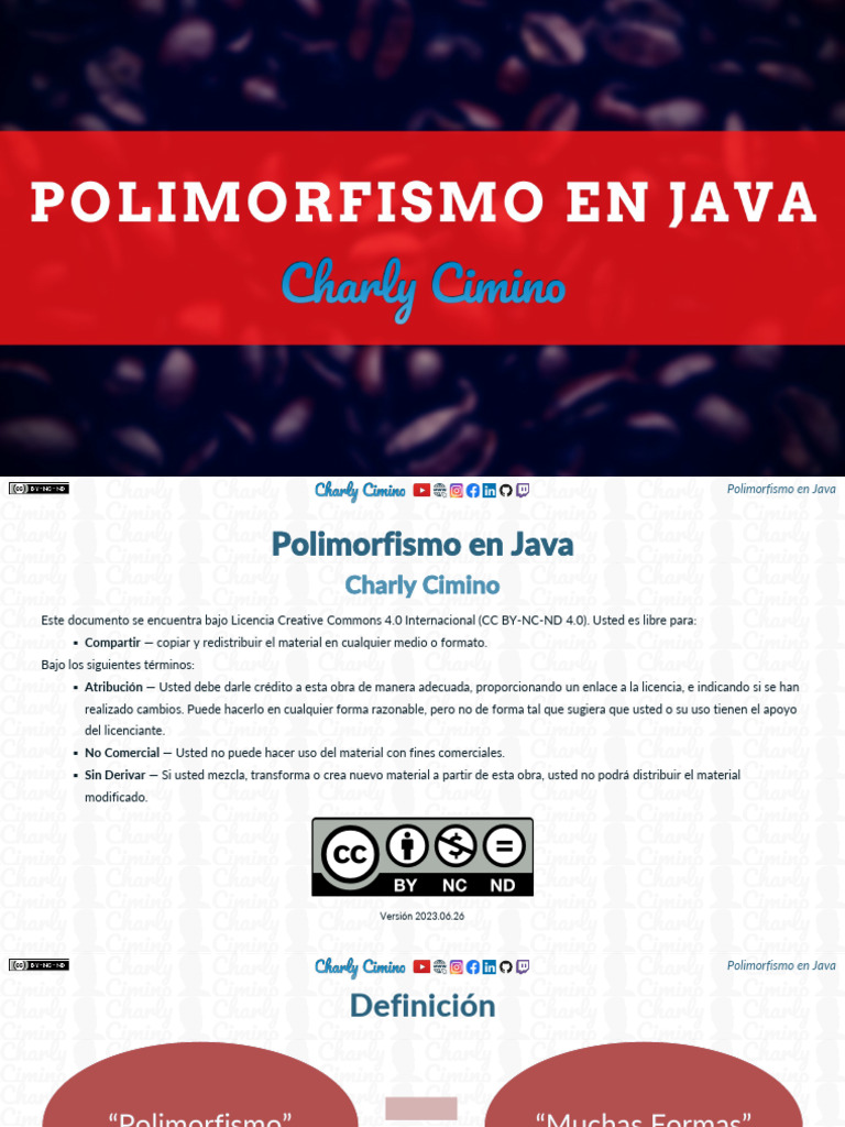 Polimorfismo en Java | PDF | Java (lenguaje de programación) | Licencia ...