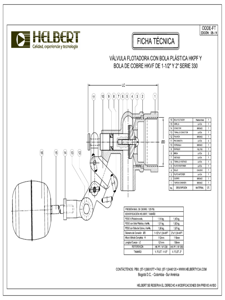Helbert Valvula Flotador Plastico | PDF