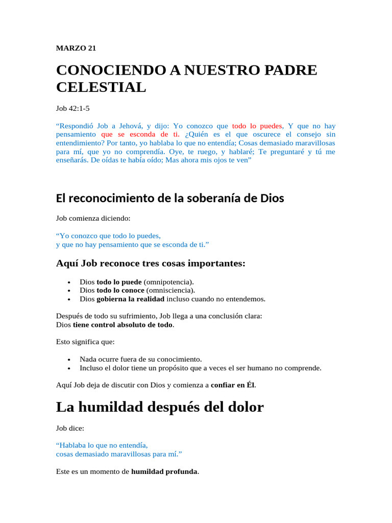 Conociendo A Nuestro Padre Celestial | PDF | Libro de trabajo | Dios