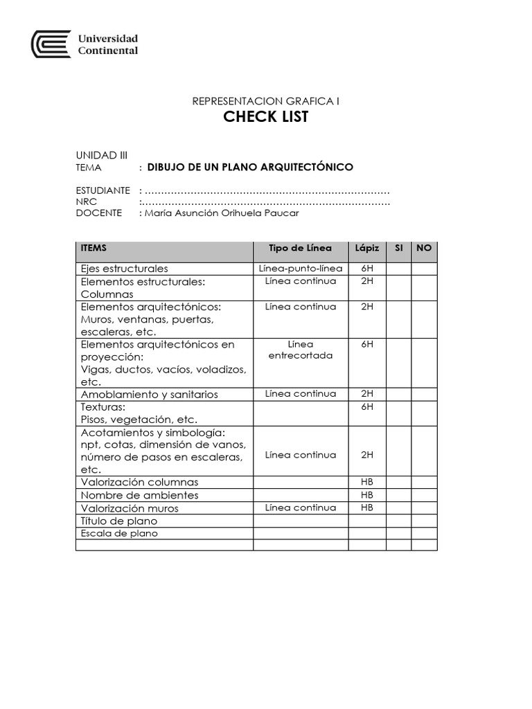 Lista de Control PLANOS | PDF