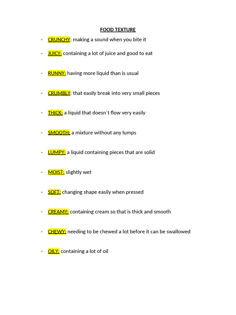 Food Texture | PDF