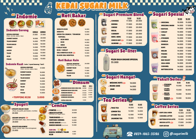 Menu Kedai Sugari Milk - Update 2026 | PDF