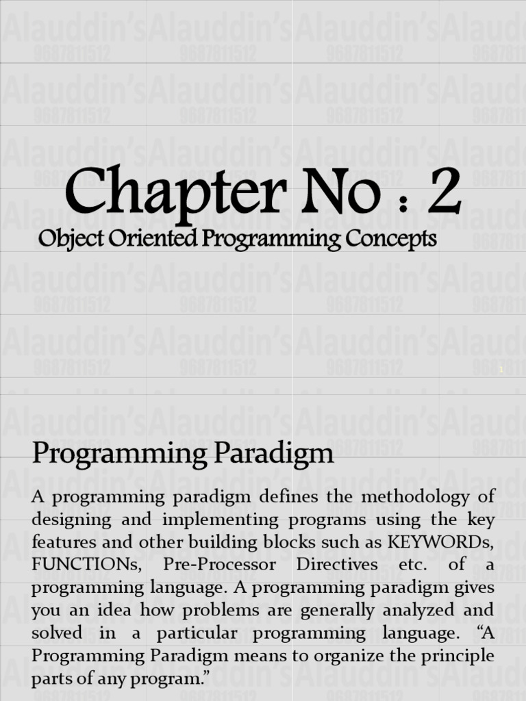Chapter 02 - Object Oriented Programming | PDF | Object Oriented ...