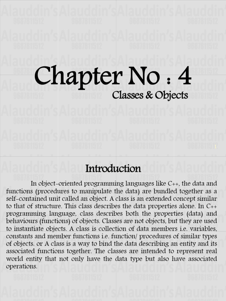 Chapter 04 - Classes & Objects | PDF | Method (Computer Programming ...