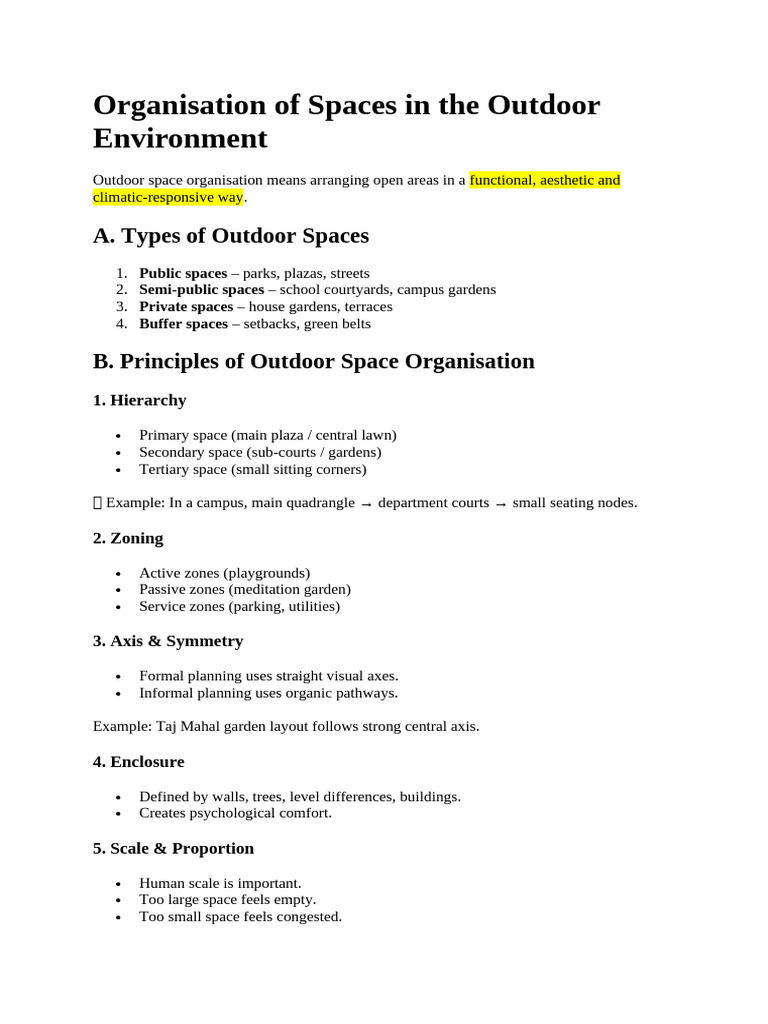 Organisation of Spaces in The Outdoor Environment | PDF | Gardens | Lawn