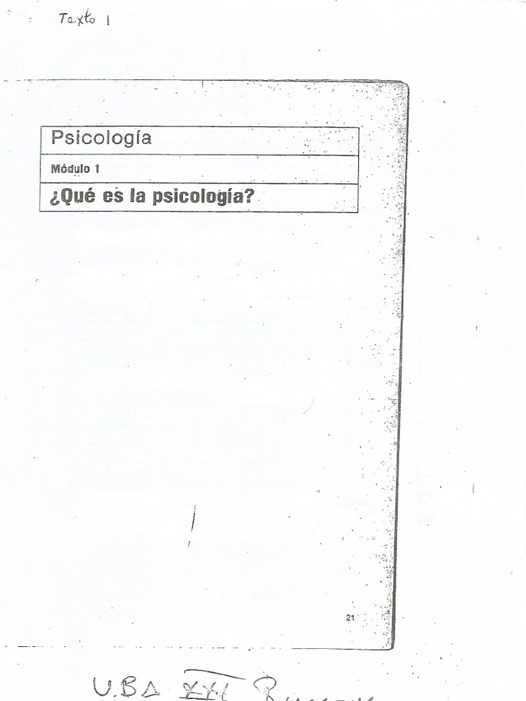 Que Es La Psicología Topf. J | PDF