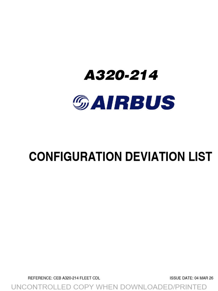 A320CEO Configuration Deviation List - 04MAR2026 (Effective 19-Mar-2026 ...
