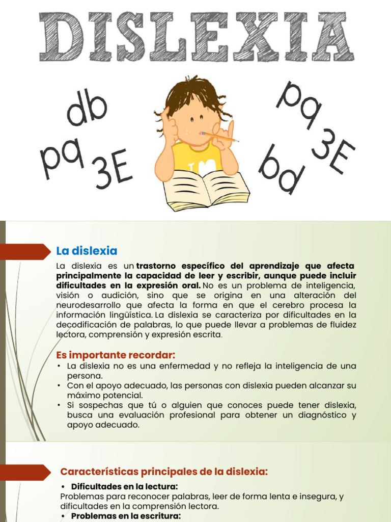 La Dislexia | PDF | Dislexia | Cognición