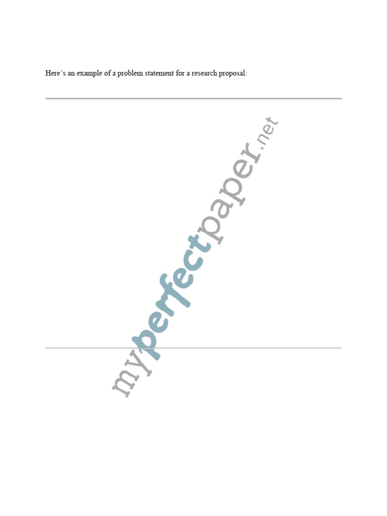 Example of Problem Statement in Research Proposal PDF | PDF