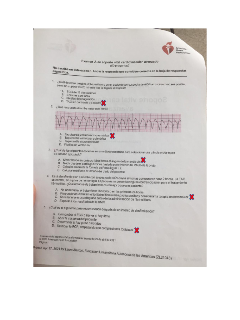 Examen Abls Acls | PDF