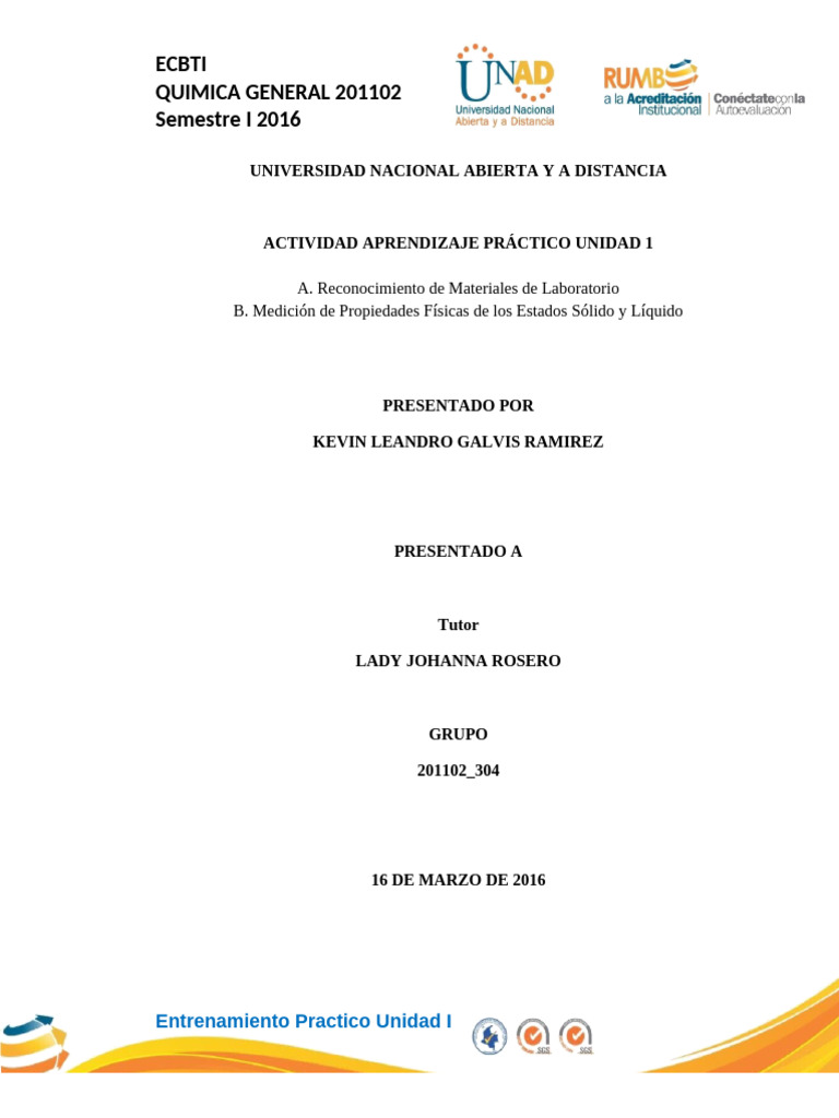 Trabajo Práctico Unidad 1 | PDF | Laboratorios | Química
