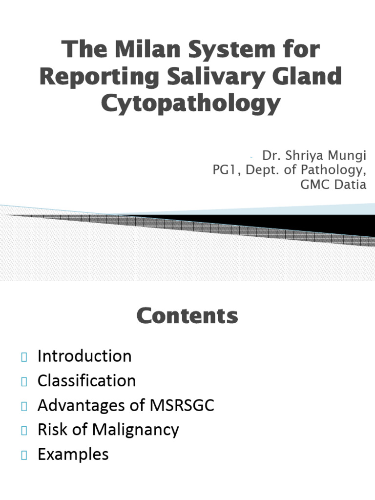 Milan System For Classification of Salivary Glands Cytopathology | PDF