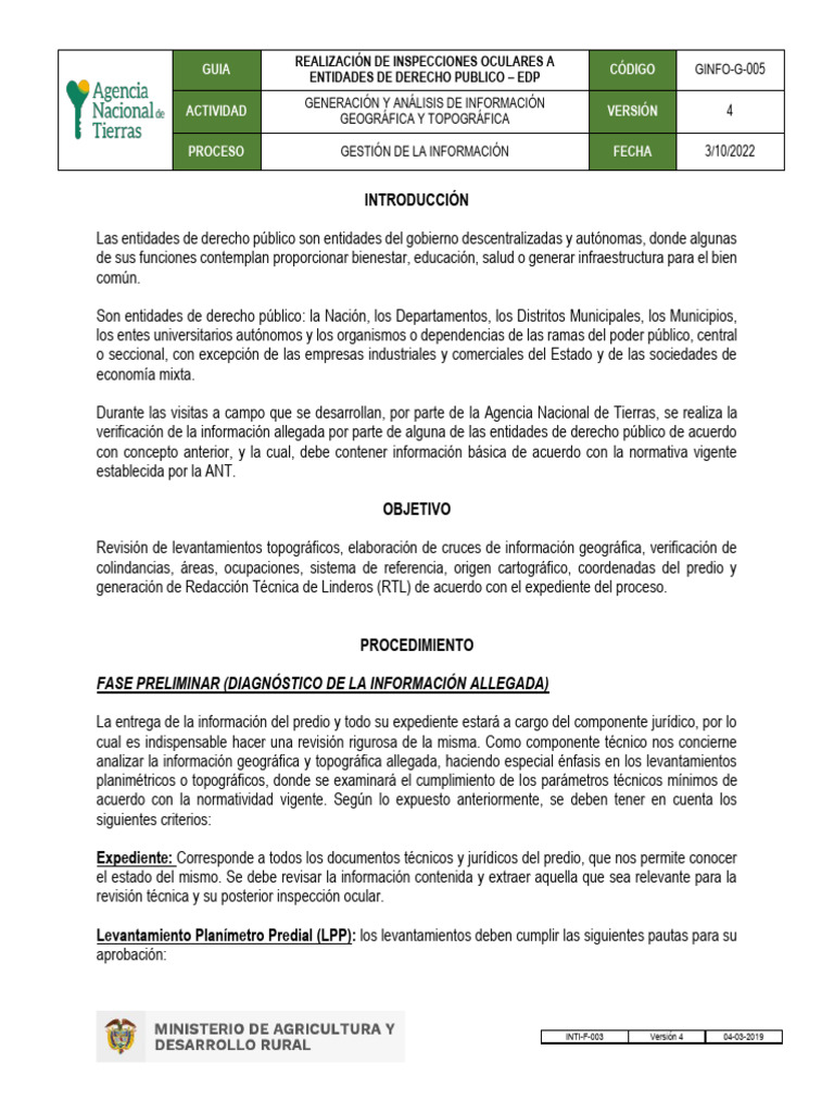 Ginfo-G-005 Realizacion de Inspecciones Oculares A Entidades de Derecho ...