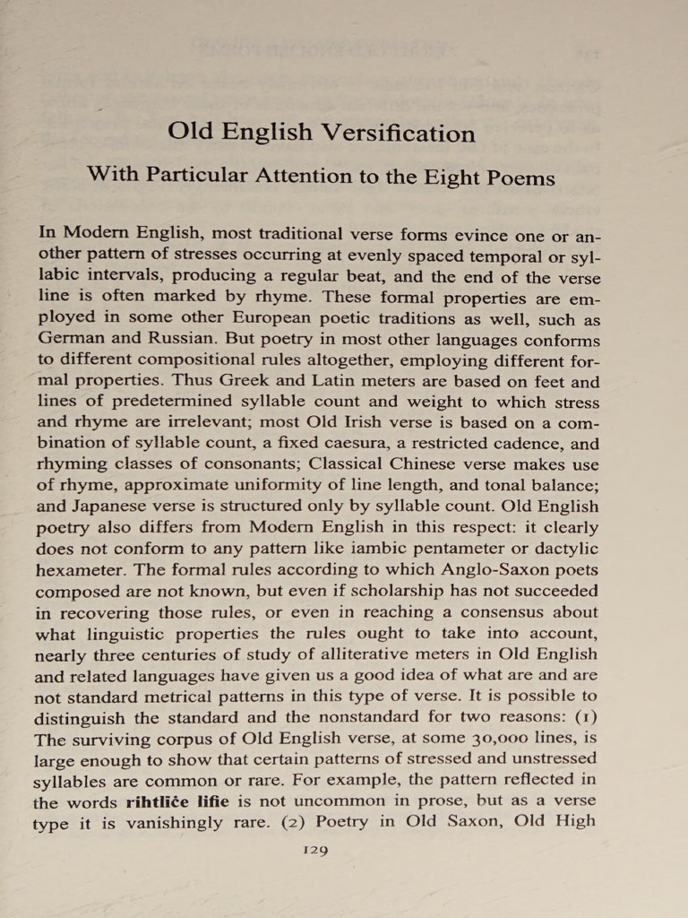 Old English Versification or Old English Language Source | PDF