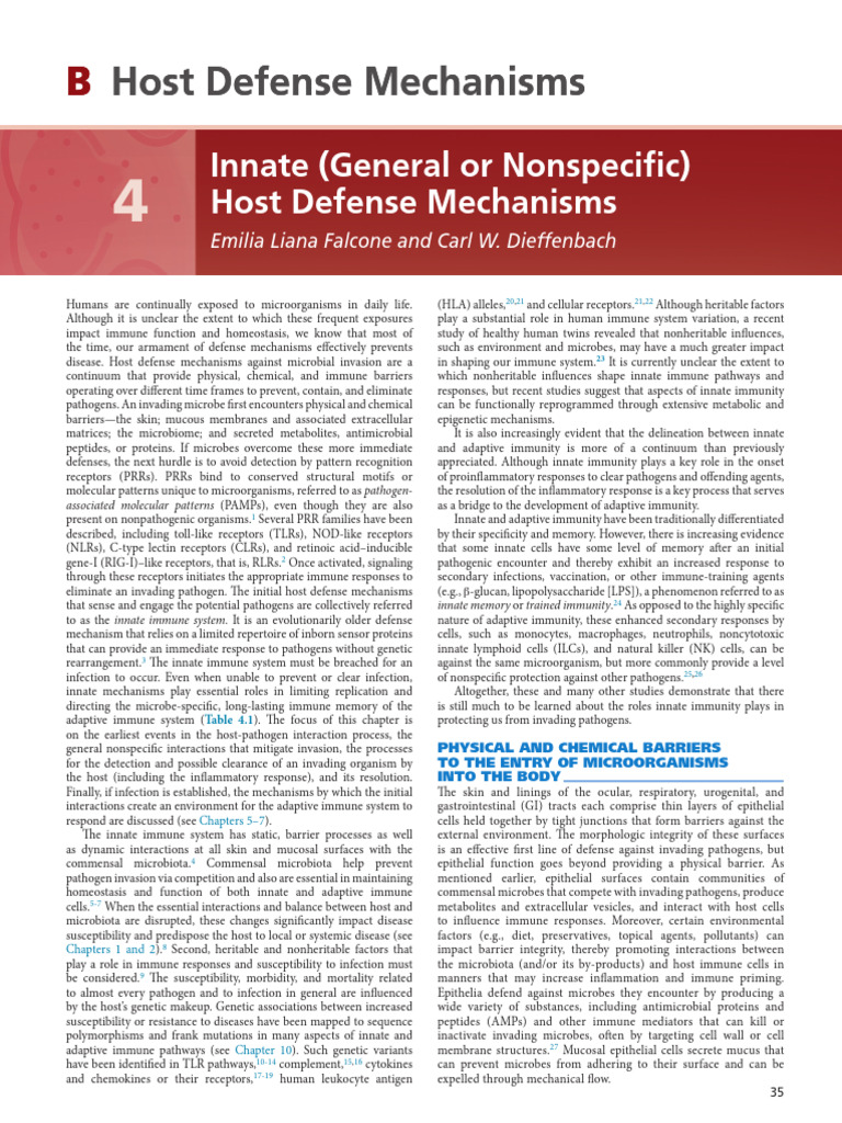 004 Innate Host Defense Mechanisms | PDF | Immune System | Innate ...