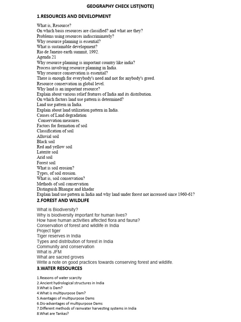 Geo Check List | PDF | Soil | Crops