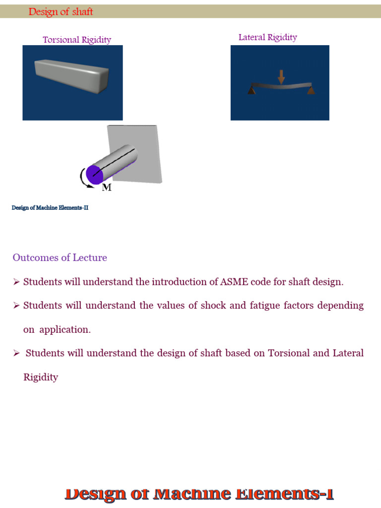 Shaft Design Lecture Notes | PDF | Bending | Stiffness