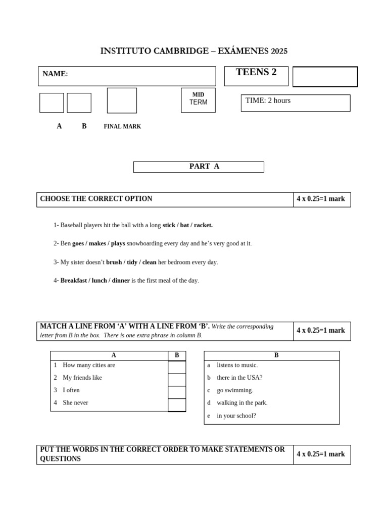 TN2 Mid Term 2025 | PDF | Trick Or Treating