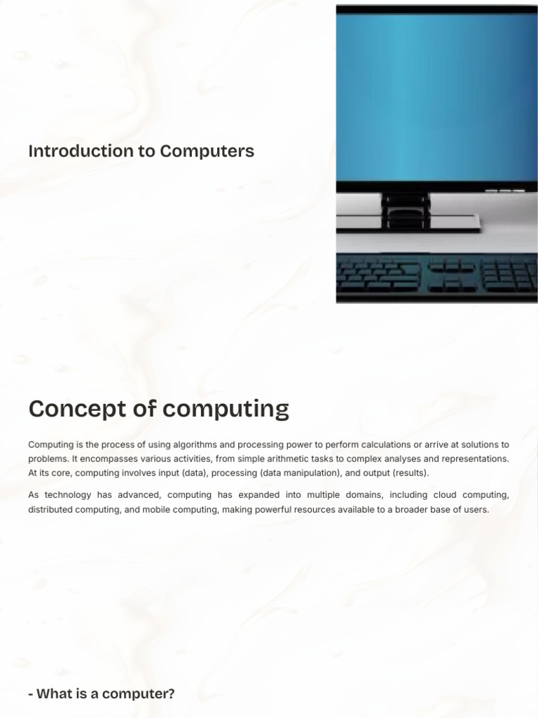 Introduction To Computers 1 | PDF | Computing | Computer Hardware