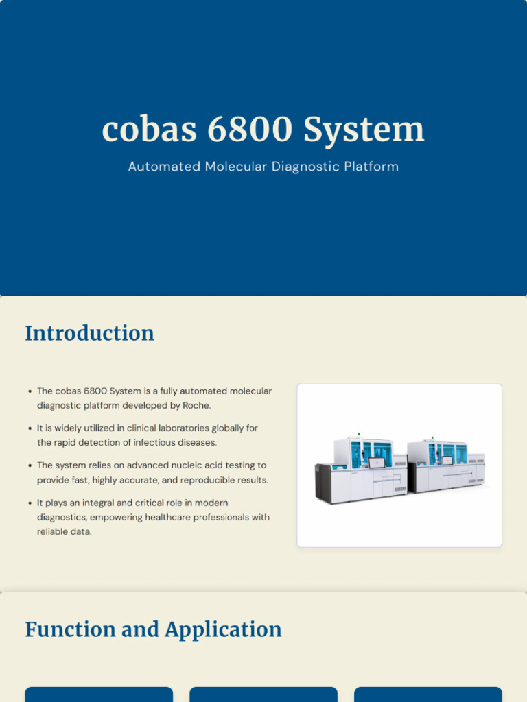 Cobas 6800 System Presentation | PDF