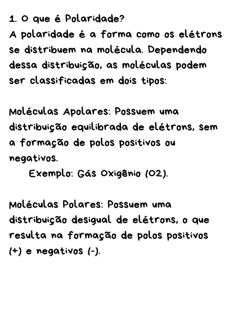 O Que É Polaridade A Polaridade É A Forma Como Os Elétrons Se ...