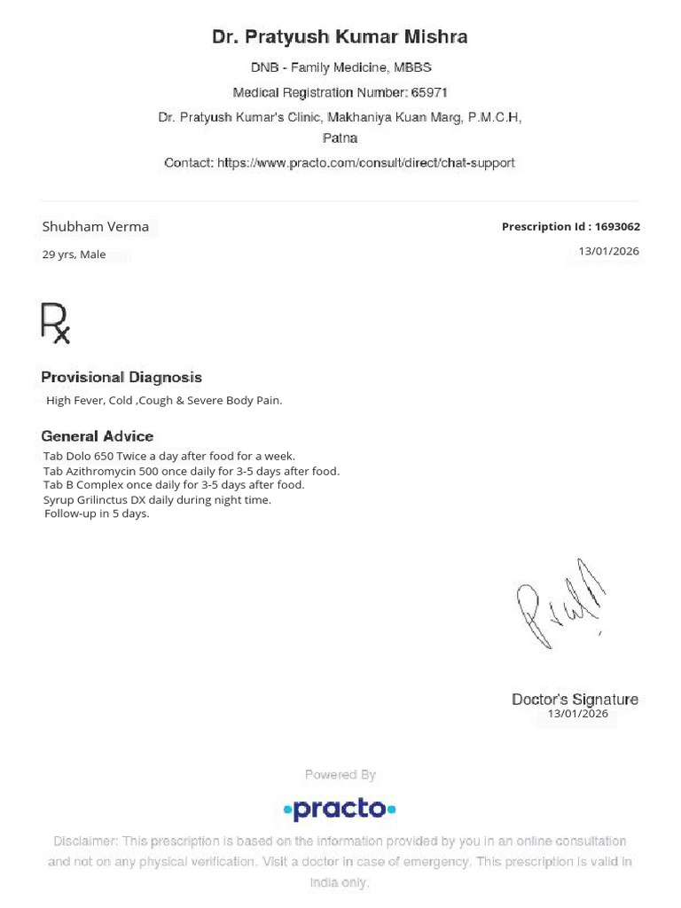 Practo Medical Prescription PR | PDF