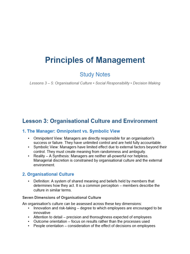 Management Chapter 3-5 | PDF | Decision Making | Rationality