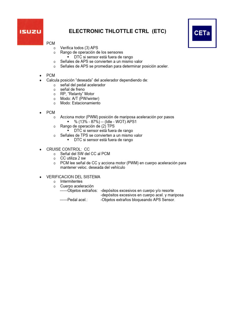 Elec Thlottle Ctrl ETC | PDF