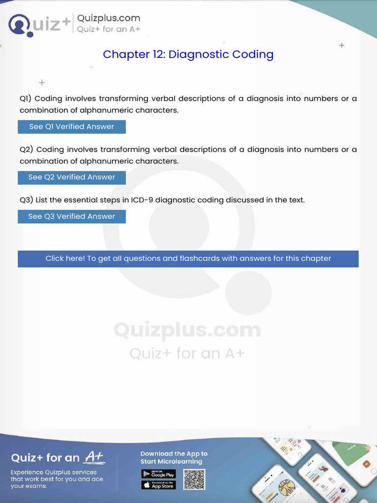 Coding Involves Transforming Verbal Descriptions of A Diagnosis Into ...