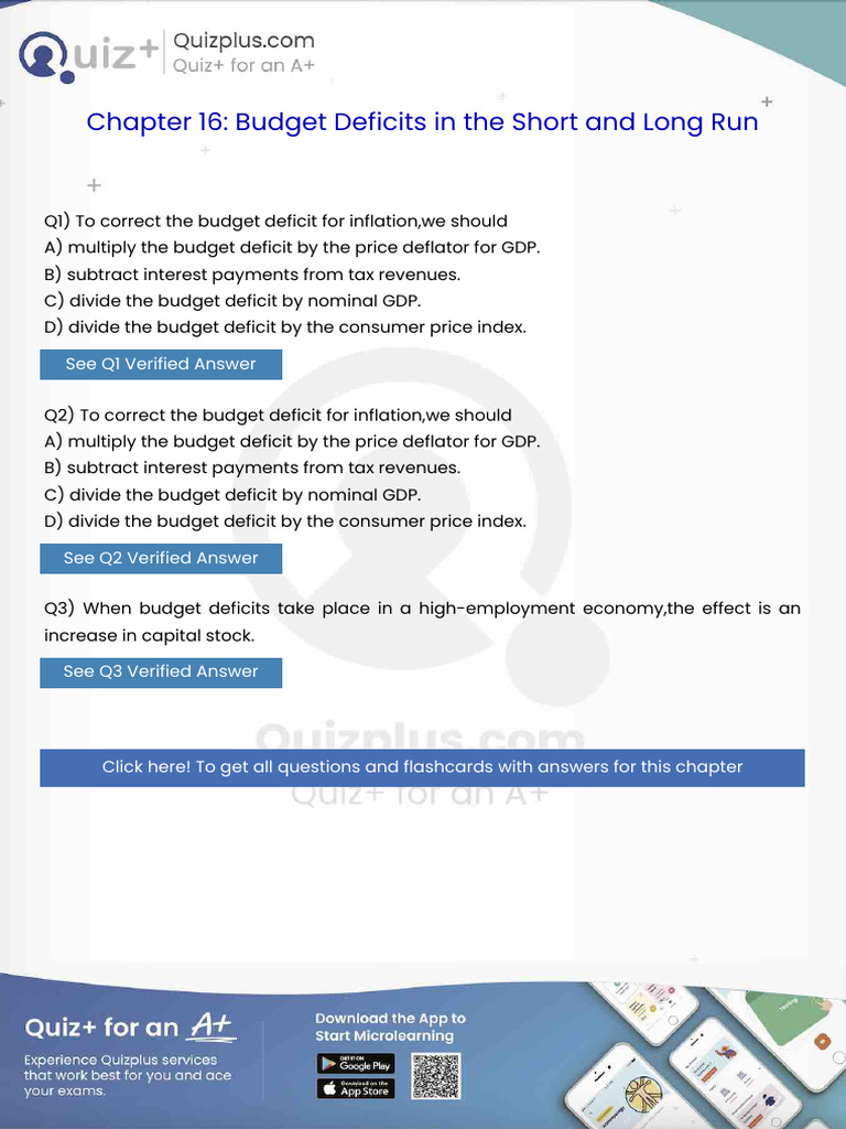 To Correct The Budget Deficit For Inflationwe Should | PDF | Money ...