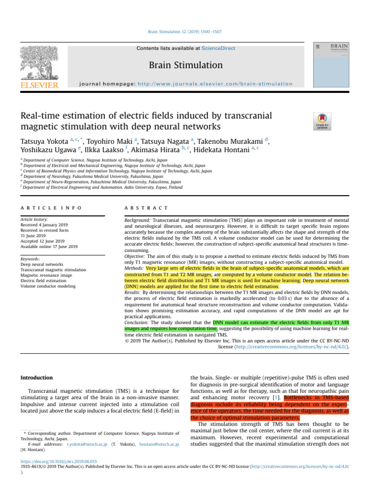Real Time Estimation of Electric Fields Induced by Transcranial ...