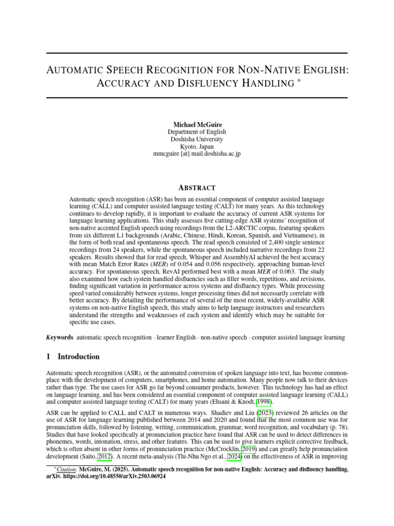 Automatic Speech Recognition For Non-Native English | PDF | Speech ...