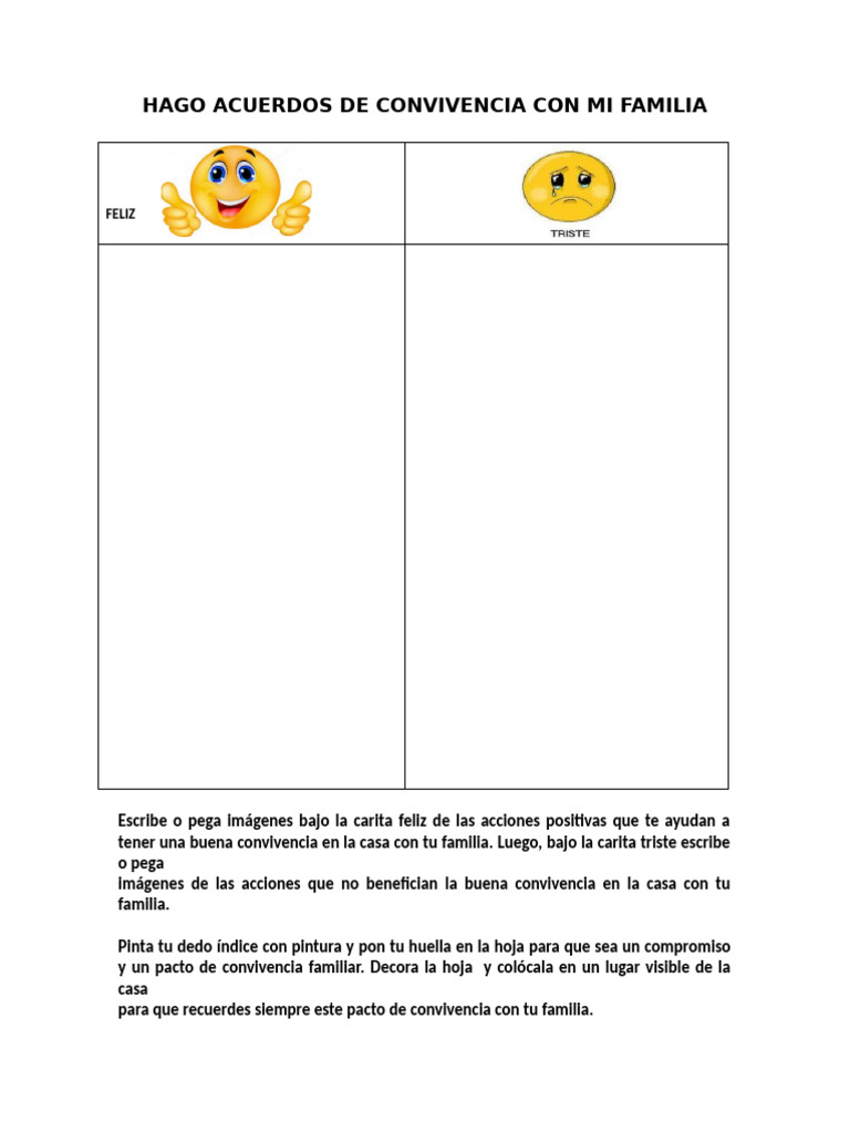 Hago Acuerdos de Convivencia Con Mi Familia | PDF