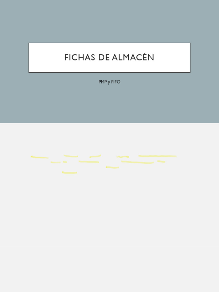 Fichas de Almacã©n | PDF