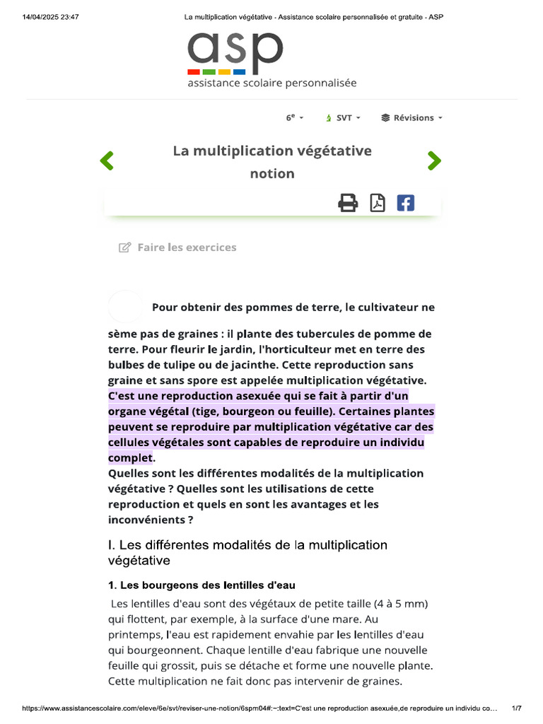 Projet SVT | PDF