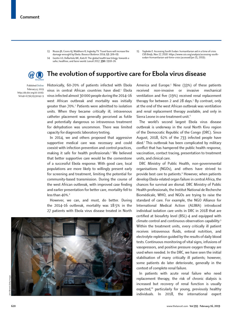 The Evolution of Supportive Care For Ebola Virus D | PDF | Medical ...