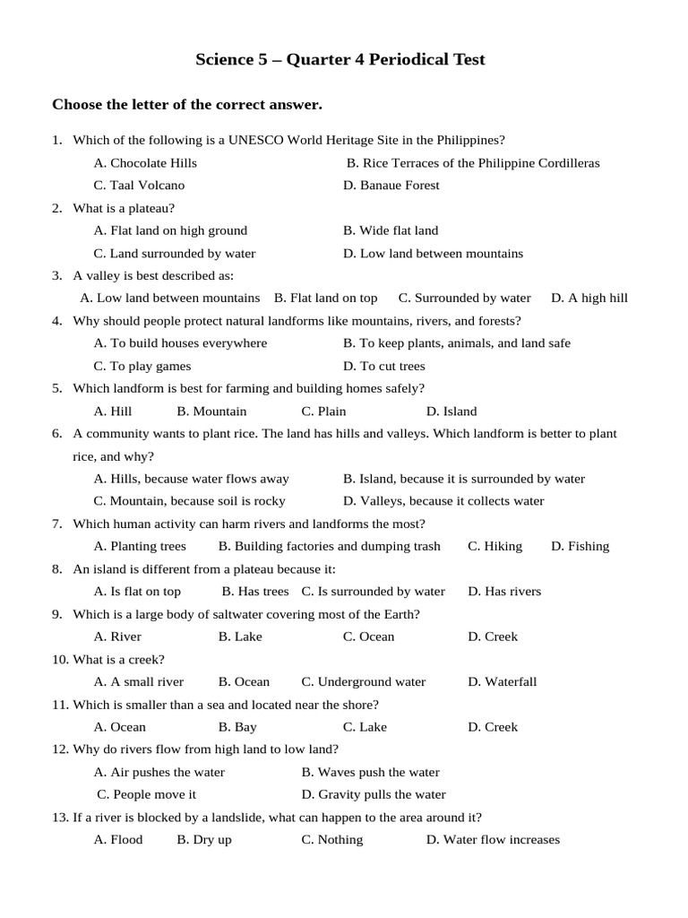 Science 5 PT Q4 Matatag | PDF | Rock (Geology) | Tropical Cyclones