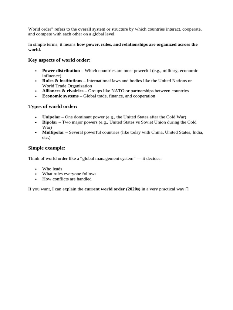 World Order | PDF