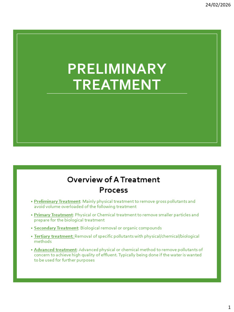Preliminary Treatment | PDF | Sewage Treatment | Chemical Engineering