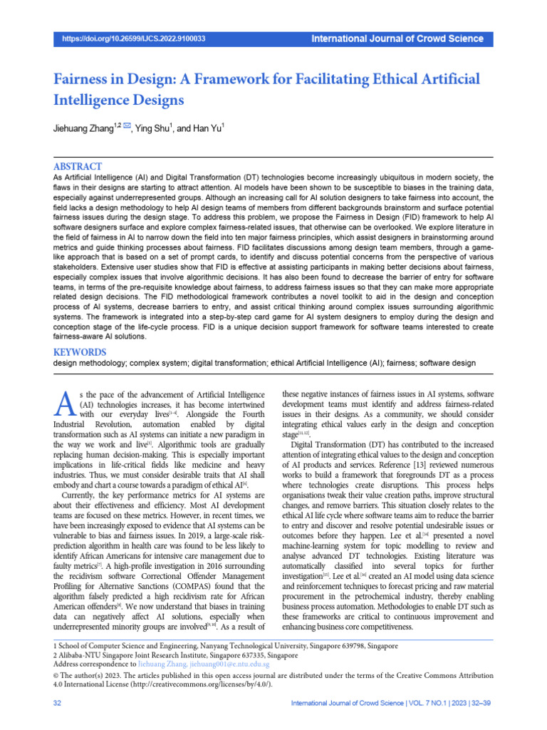 Fairness in Design A Framework For Facilitating Ethical Artificial ...
