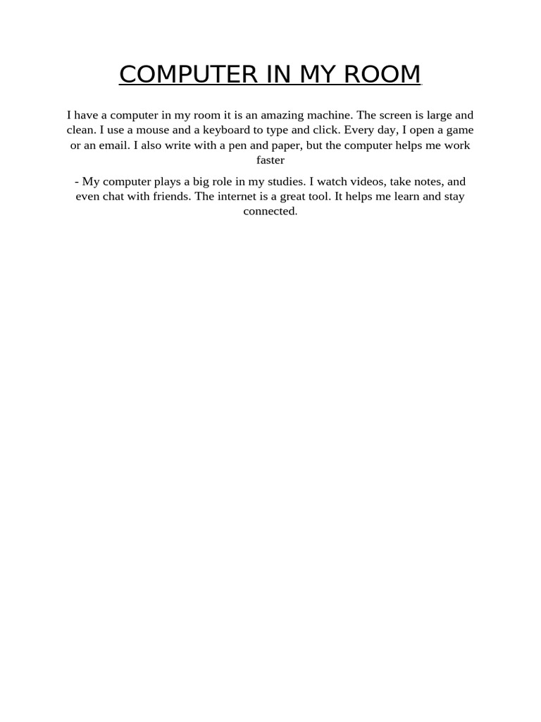 Computer in My Room | PDF