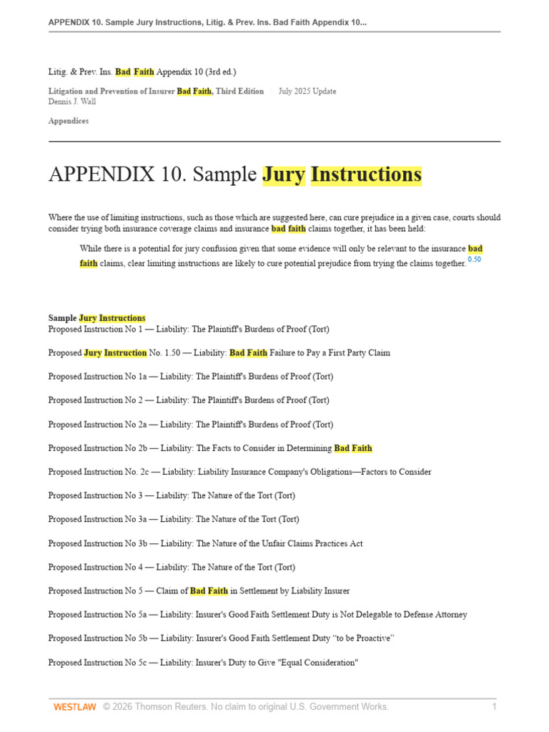 APPENDIX 10 Sample Jury Instructions | PDF | Damages | Tort