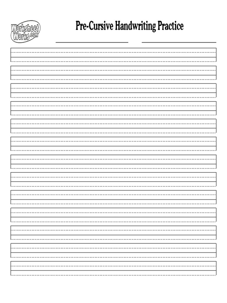 WorksheetWorks PreCursive Handwriting Practice 4 | PDF