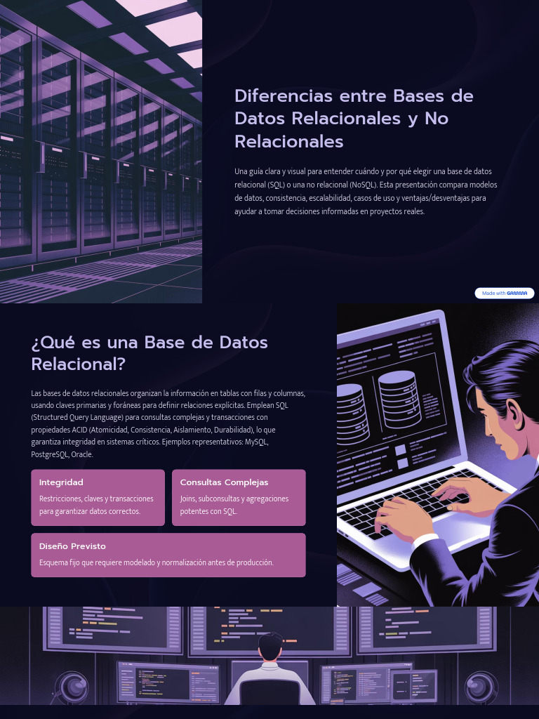Diferencias Entre Bases de Datos Relacionales y No Relacionales | PDF ...