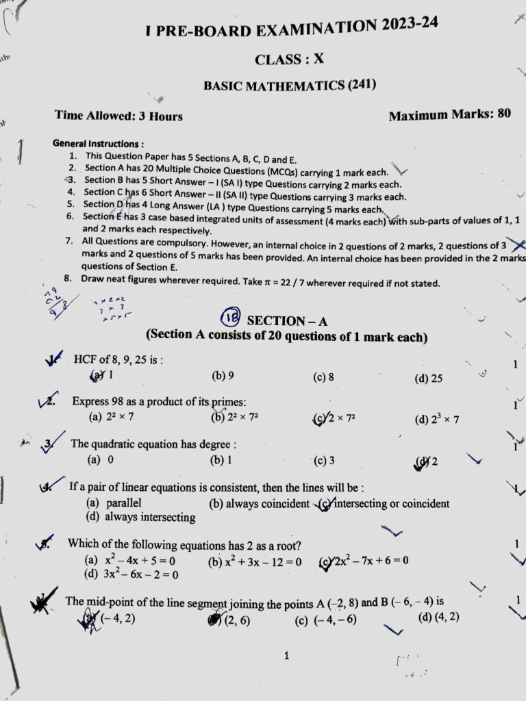 Pre Boards | PDF