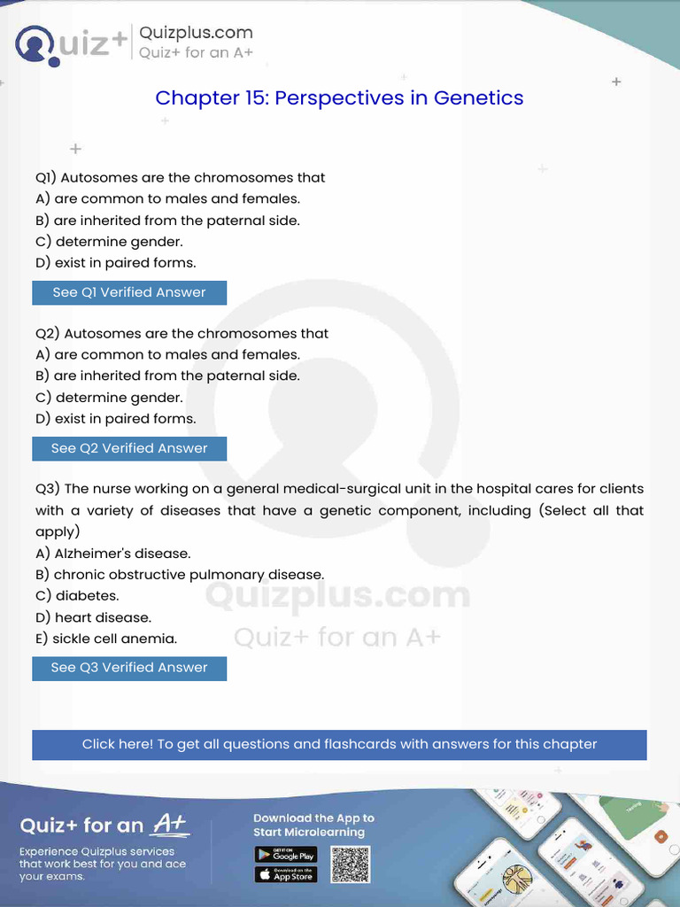 Autosomes Are The Chromosomes That | PDF | Heart | Percutaneous ...