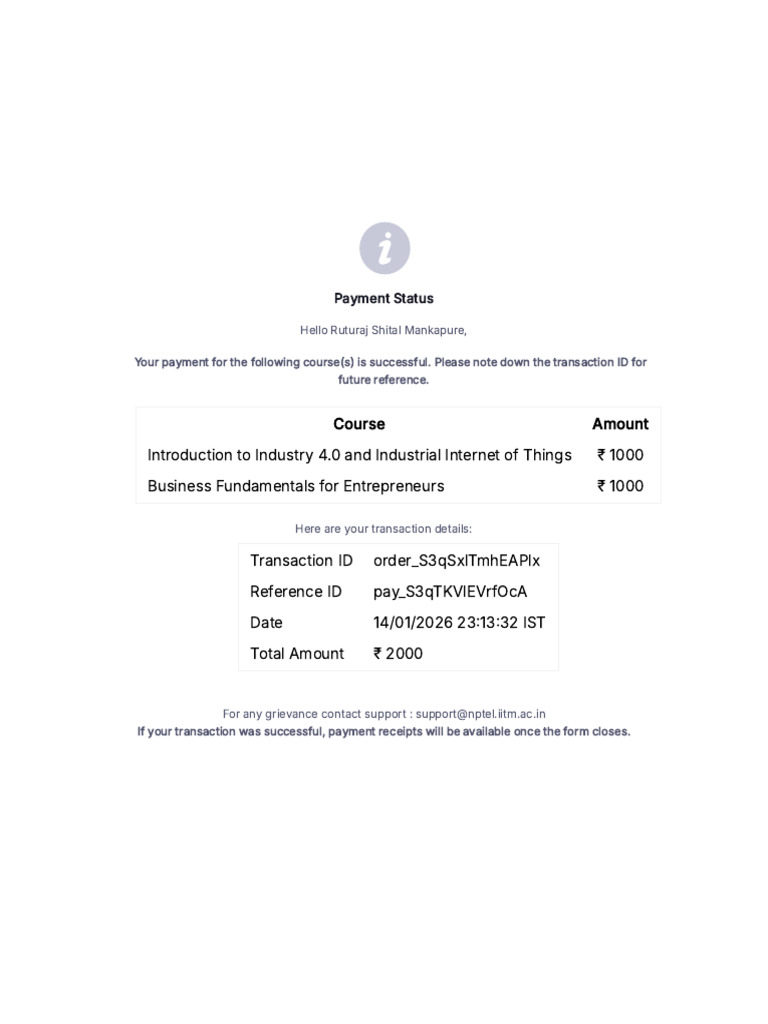 NPTL Payment Status | PDF