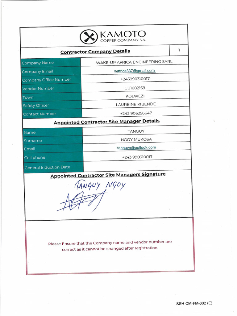Contractor Company Detail | PDF