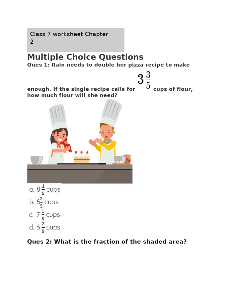 Class 7 Worksheet | PDF